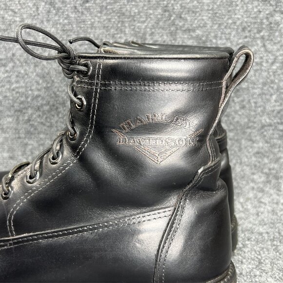 Harley Davidson Motorcycle Boots Mens Size 10 Black Leather Vintage Cap Toe Moto main image 9